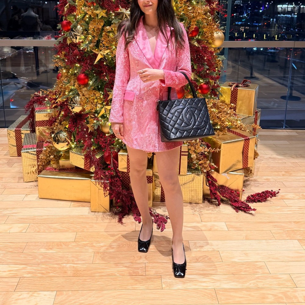 FASHION NOVA Amelia Sequin Blazer Short Dress Pink Like New Worn Once SZ Medium - Picture 3 of 13